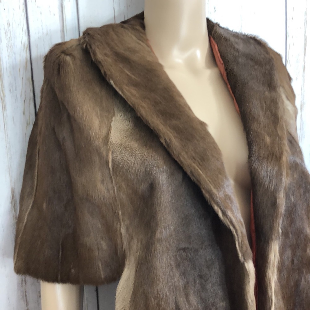 ๐ป RARE Fur Vintage Genuine Bolero Wrap Shawl Cape
